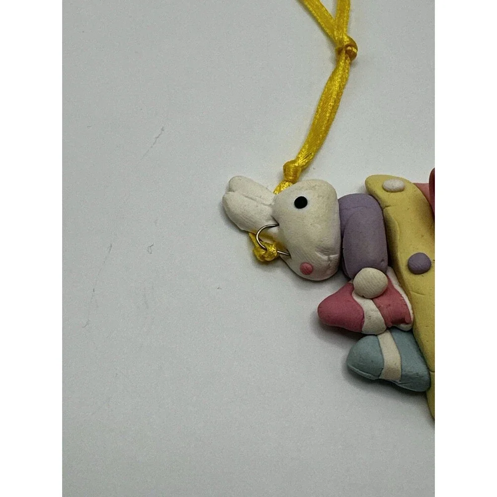 Silvestri Handcrafted Bunny Gift Sack Ornament Pastel Polka Dot Vintage Easter